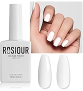 Rosiour HEMA-Free White Gel Nail Polish, 18 ML Pure White Gel Polish for Women Grils, Same Color ...