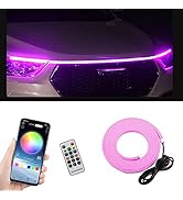 Sodcay Pack-1 Car Hood LED Strip Lights, 59In Long 12V Led Vibe Light, Waterproof Safe Light Guid...