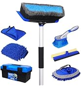 NIKCOSMK 62'' Car Wash Brush with Long Handle, Car Wash Kit with Tire Brush, Tower, Window Squeeg...