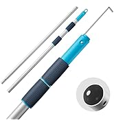 TidyMister 12 FT Heavy Duty Pool Pole with Retriever Hook, Prime Telescopic Aluminum Standard Pol...