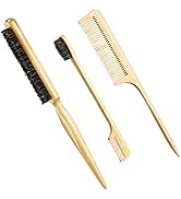3 Pcs Slick Back Hair Brush Set Bristle Hair Brush Edge Control Brush Teasing Comb for Women Baby...