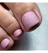 24Pcs Hot Pink Press on Toes Nails - BHLFRH Press on Toenails Fake Toe Nails False Toenails Artif...