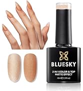 BLUESKY 2 IN 1 Pastel Orange Gel Nail polish & Matte Top Coat for DIY Manicure Nail Salon Nail Ar...