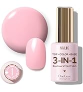 NAILOG OneCure Gel Nail Polish 12ml | Top Coat Color Gel Base 3-In-1 Formula Soak Off UV Gel Poli...