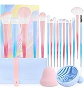 Docolor Makeup Brushes 16Pcs Fantasy Makeup Brush Set with Makeup Bag and Makeup Sponge and Brush...