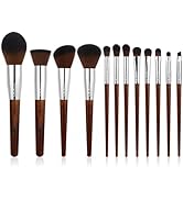 Brush Master Makeup Brush Set 12Pcs Professional Kabuki Foundation Eyeshadow Blush Blending Lip F...