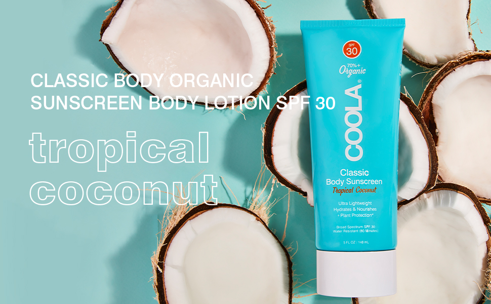classic body organic sunscreen body lotion spf 30 tropical coconut
