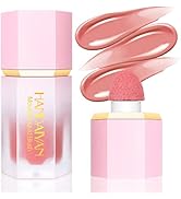 Soft Cream Liquid Blush, Makeup Blush for Cheeks Lightweight Natural Blush Stick with Cushion App...