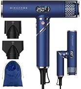 MIRACOMB Foldable Travel Hair Dryer, Powerful Ionic Blow Dryer Pro with Brushless Motor for Fast ...