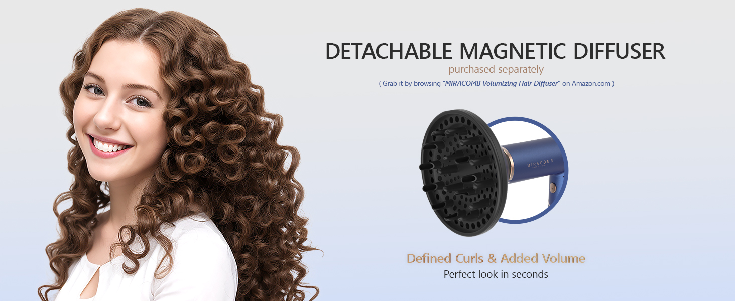 MIRACOMB Foldable Hair Dryer Ionic Blow Dryer