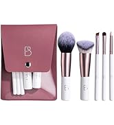 BS-MALL Travel Makeup Brushes Premium Synthetic Foundation Powder Concealers Eye Shadows 5 PCS wi...
