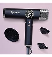 Hair Dryer with Diffuser, Blow Dryer 1600W Negative Ionic Hair Dryer with BLDC Motor High Speed, ...