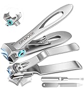 Nail Clippers for Men Thick Nails - DRMODE 16MM Wide Jaw Opening Extra Large Toenail Clippers & E...