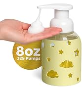 SoCal Suds & Company Glass Foaming Hand Soap Dispenser, Soft Grip Silicone Sleeve, Refillable Pum...