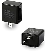 Sodcay Pack-2 LED Flasher Relay, 2 Pin Hazard Warn Flash Relay, 12V Speed Adjustable Relay, Repla...