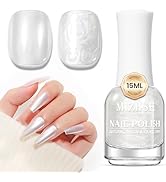 MIZHSE Nail Polish: 15Ml Mermaid Pearl Nail Polish Aurora Milky White Effect Nail Polish, Fingern...