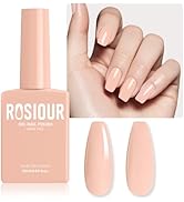 Rosiour HEMA-Free Pink Gel Nail Polish, 18 ML Nude Pink Spring Summer Nail Gel Polish for Women G...
