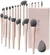 Daily Queen 20pcs Pink Essential Makeup Brush Set Professional Powder Concealers Eye shadows Blus...