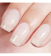 AILLSA White Glitter Gel Nail Polish Milky Nude Jelly Gel Polish Neutral Translucent Nail Polish ...