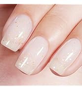 AILLSA White Glitter Gel Nail Polish Milky Nude Jelly Gel Polish Neutral Translucent Nail Polish ...