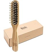 TEK - Rectangular Brush with Short Tooth in Ash Wood Handmade in Italy, for Short Hair - 22 x 4 cm