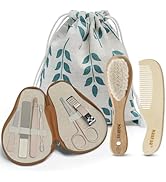 haakaa Baby Hair Brush and Comb Set & Pear-FECT Manicure Kit for Newborns & Toddlers, Natural Sof...