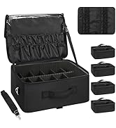Relavel Extra Large Makeup Case Professional Cosmetic Storage Organizer Box Brush Holder with 4 C...