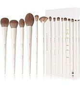 BEILI Makeup Brush Set 15Pcs Professional Makeup Brushes Premium Synthetic Foundation Powder Cont...