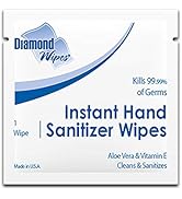 Diamond Wipes Instant Hand Sanitizer Alcohol Wipes 65% Ethyl Alcohol Bulk Pack 1000ct 5.5x5” Indi...