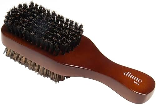 Diane Premium 100% Boar Bristle 2-Sided Club Brush for Men and Barbers, Medium and Firm Bristles for Thick Coarse Hair, Detangling, Smoothing