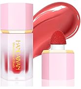 Soft Cream Liquid Blush, Makeup Blush for Cheeks Lightweight Natural Blush Stick with Cushion App...