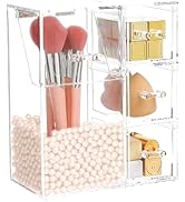 ShellKingdom Makeup Brush Holder,Clear Cosmetic Brushes Organizer With Drawer for Storage Brushes...