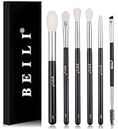 BEILI Eye Makeup Brushes 6pcs Eyeshadow Brushes Natural Goat Professional Makeup Brushes Set for ...
