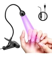 UV Nail Lamp LED Light for Gel Nails, BORNBYME 3W Portable Goose Neck UV Light with Fixed Clip US...