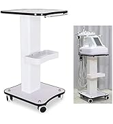 Beauty Cart,3 Tier Salon Rolling Trolley Cart Stand Beauty Instrument Tray Rolling Cart with Whee...