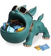 CUZOKOLA Cute French Bulldog Gifts Statue Animal Blue Turquoise Dog Candy Dish Modern Candy Bowls...