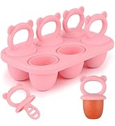 Sakolla Toddler Popsicle Mold, 6-Cavity Mini Popsicle Silicone Molds for Baby Food Storage, Ice P...