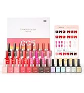 CANNI 30Pcs 9ML Hema-free Gel Nail Polish Set,Dark Red Hot Pink Purple Brown Burgundy Red Gel Pol...