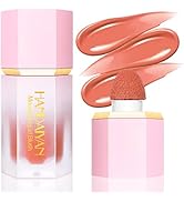 Soft Cream Liquid Blush, Makeup Blush for Cheeks Lightweight Natural Blush Stick with Cushion App...