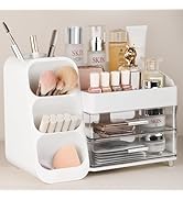 Anyoifax Makeup Organizer with Drawers Vanity Organizer Countertop with Brush Holder Large Perfum...