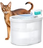 uahpet 2024 Upgraded Cat Water Fountain, Wireless & Battery Operated 2L/67oz Automatic Pet Water ...