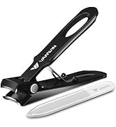 VANWIN Toe Nail Clippers with Catcher, No Splash 15mm Wide Jaw Opening Large Toenail Clippers for...