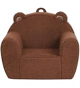 MOMCAYWEX Comfy Toddler Chair, Cuddly Sherpa Teddy Bear Kids Sofa, High Back Kids Reading Chair f...