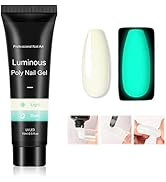 Fokostar Poly Nail Gel, Luminous Poly Nail Extension Gel Glow In The Dark Polygel Professional Ne...