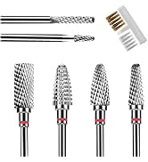 6Pcs Nail Drill Bits Set Professional, 3/32'' Electric Nail Drill Bits for Acrylic Gel Nails, Cut...