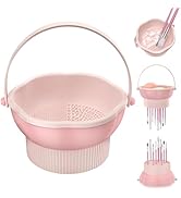 Senbowe 3 in 1 Makeup Brush Cleaner Mat, Silicone Makeup Brush Cleaner Bowl Cosmetic Brushes Clea...