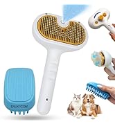 Self Cleaning Steam Brush for Cat Dog, 4 in 1 Pet Brushes for Shedding & Grooming, Bath Massage &...