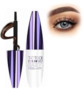 Peel Off Eyebrow Gel, Dark Brown Tattoo Eyebrow Gel Easy Peel Off for Women, Up to 3 Days Waterpr...