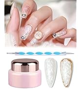 1 Jar White Pearl Gel Nail Polish Solid Shell Spiral Painting Art Design Holographic Reflective G...
