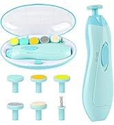 Baby Nail Trimmer Electric, Lupantte Safe Baby Nail File, Baby Nail Clippers with Light and 6 Gri...